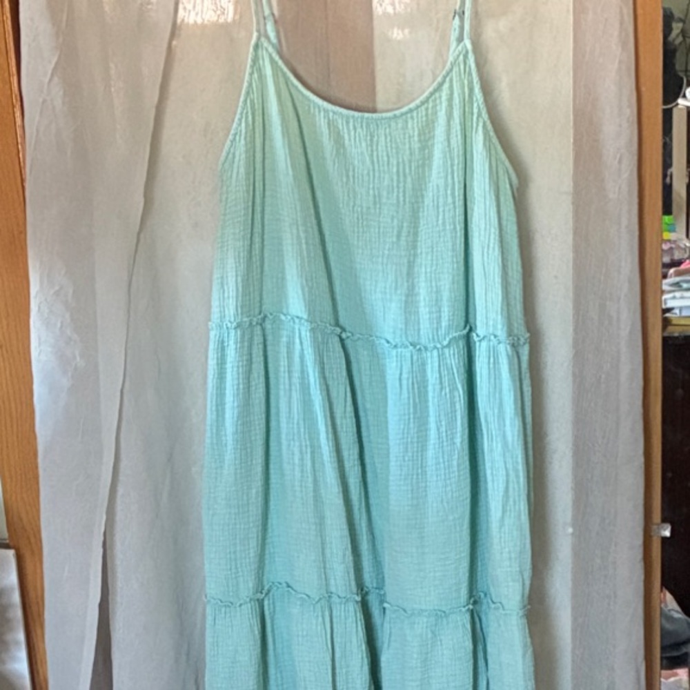 Easel Mint Green Tiered Maxi Dress